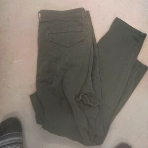 J. JILL J JILL CARGO PANTS OLIVE GREEN LADIES WOMENS 16 FLATTERING FIT STRETCH